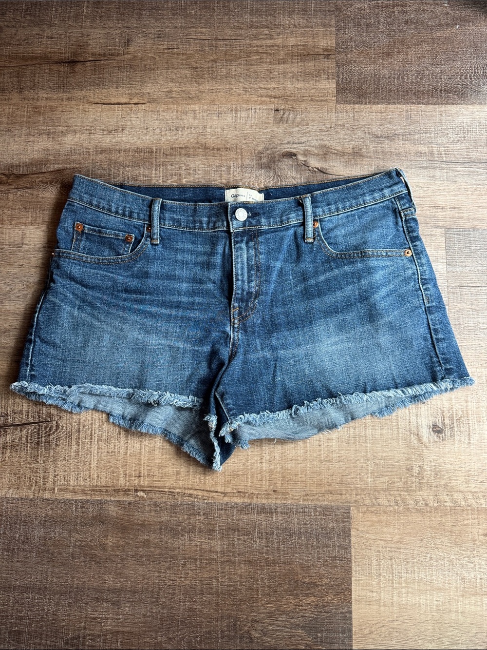 GAP Dark Blue Frayed Hem Denim Shorts